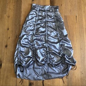 Vintage silver skirt with black ties